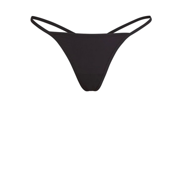 SKIMS EVERYBODY T-STRING THONG IN ONYX - Picture 4 of 6